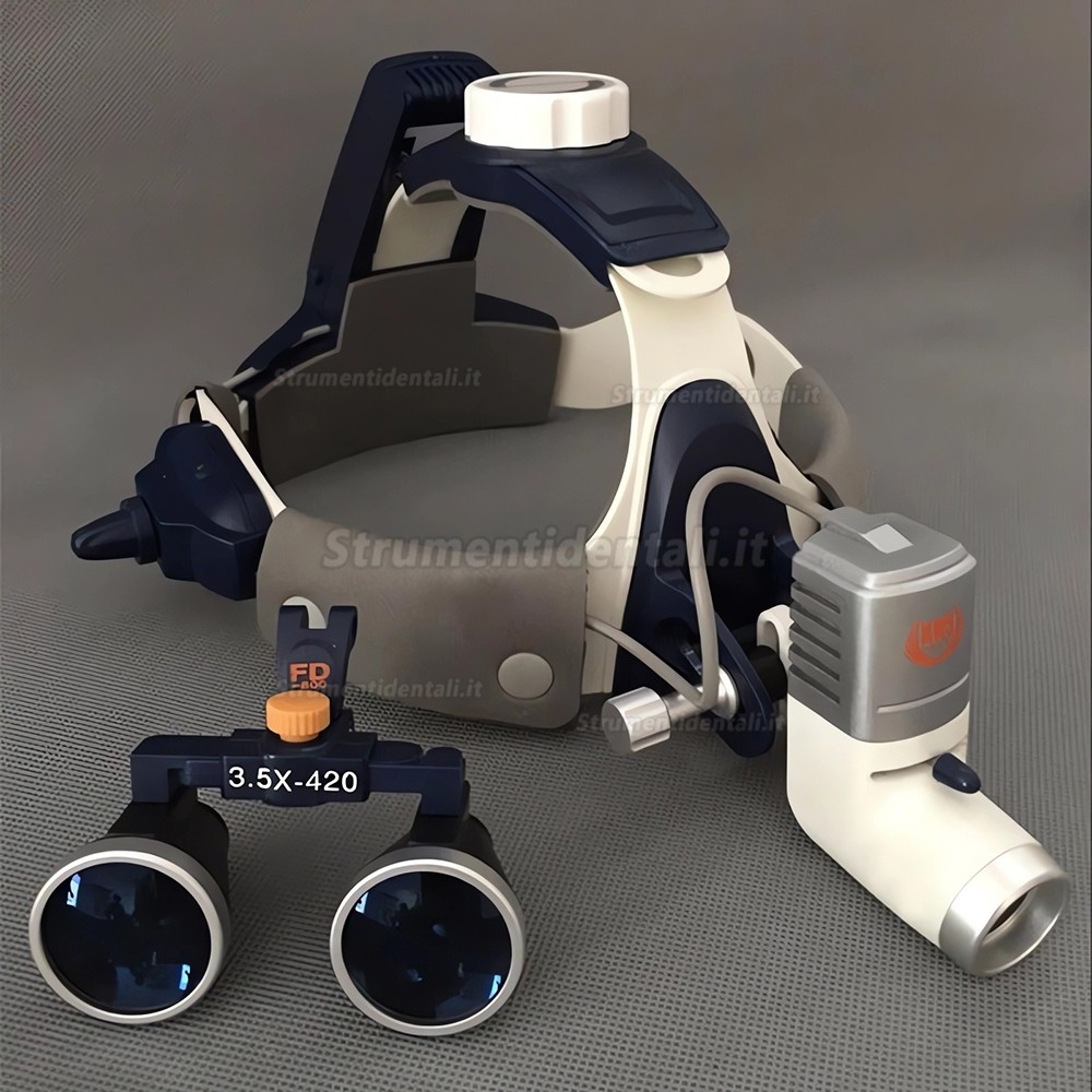 KWS FD501K 3,5X Lenti di Ingrandimento Binoculari Dentali + Faro LED 5W KD-205AY-2